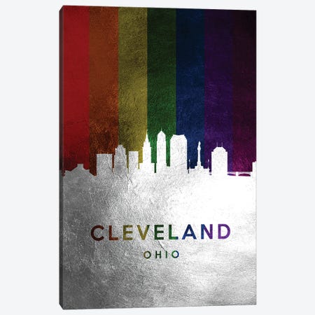 Cleveland Ohio Spectrum Skyline Canvas Print #ABV676} by Adrian Baldovino Canvas Art Print