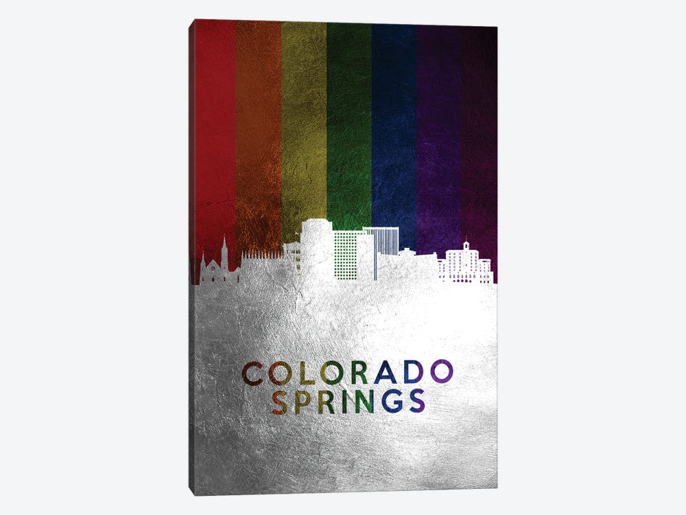 Colorado Springs Spectrum Skyline by Adrian Baldovino 1-piece Canvas Print