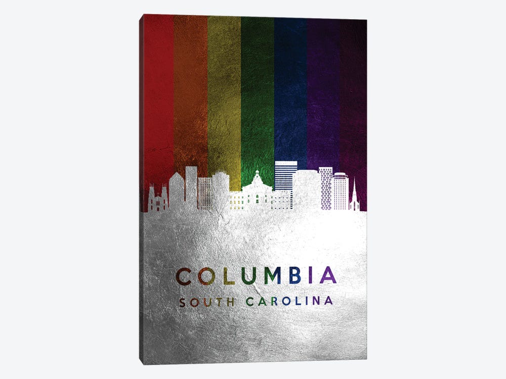 Columbia South Carolina Spectrum Skyline by Adrian Baldovino 1-piece Canvas Art