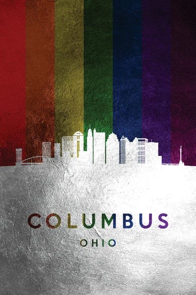 Columbus: Columbus Ohio Spectrum Skyline by Adrian Baldovino