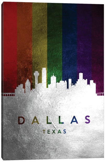 Dallas Texas Spectrum Skyline Canvas Art Print - LGBTQ+ Art