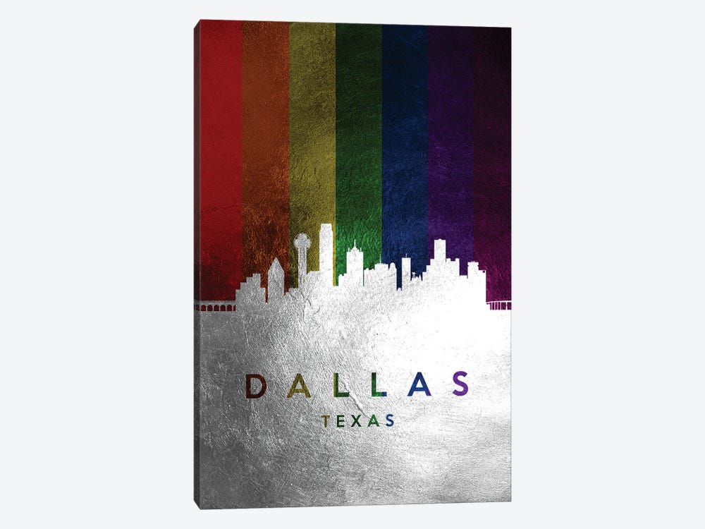 Dallas Texas Spectrum Skyline by Adrian Baldovino 1-piece Canvas Artwork