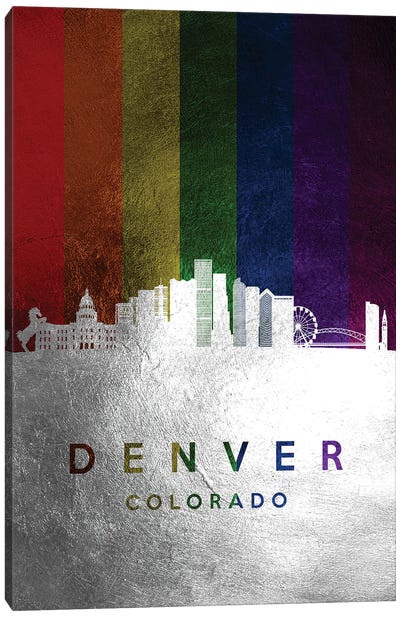 Denver Colorado Spectrum Skyline Canvas Art Print - Adrian Baldovino