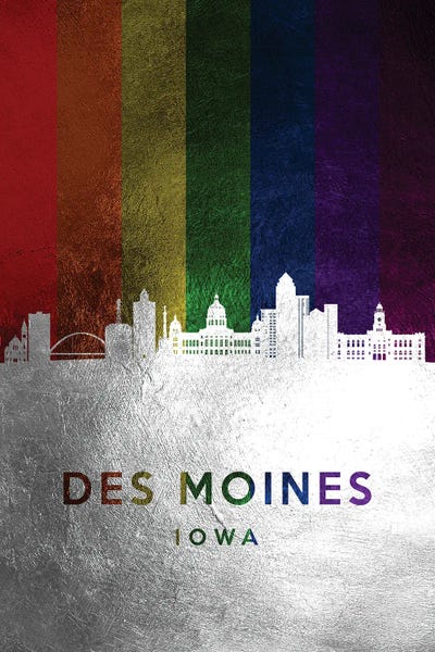 Iowa: Des Moines Iowa Spectrum Skyline by Adrian Baldovino