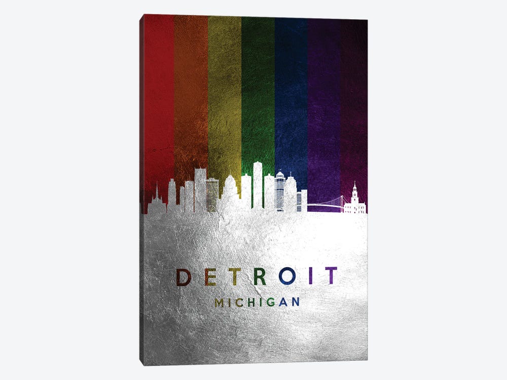 Detroit Michigan Spectrum Skyline by Adrian Baldovino 1-piece Canvas Print