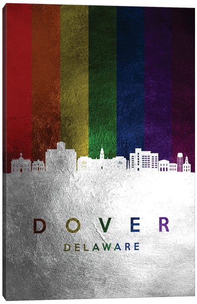 Dover Delaware Spectrum Skyline Canvas Art Print - LGBTQ+ Art