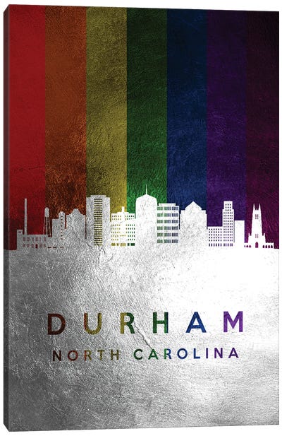 Durham North Carolina Spectrum Skyline Canvas Art Print - LGBTQ+ Art