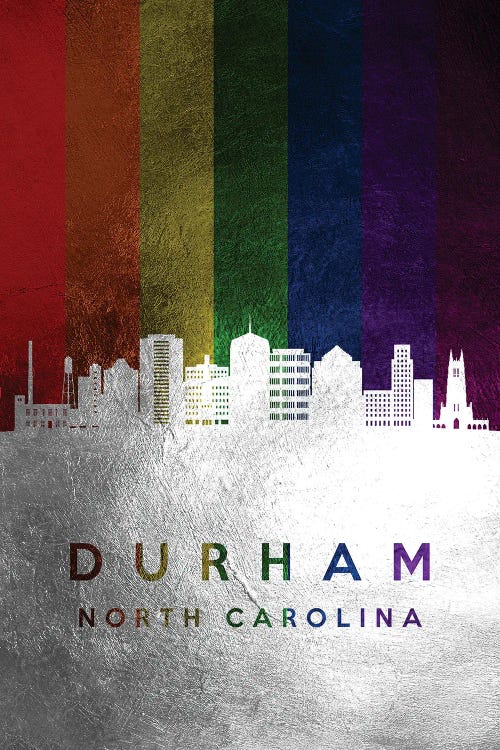 Durham North Carolina Spectrum Skyline by Adrian Baldovino wall art