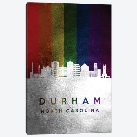 Durham North Carolina Spectrum Skyline Canvas Print #ABV687} by Adrian Baldovino Canvas Art