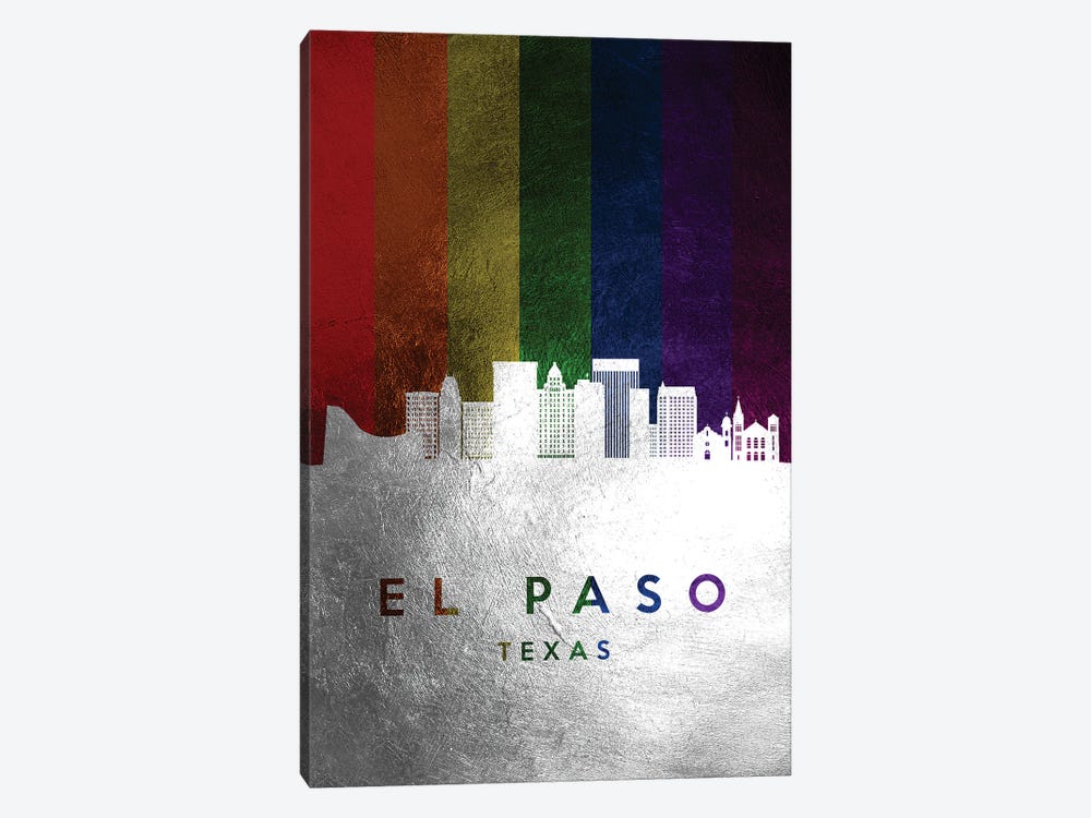 El Paso Texas Spectrum Skyline by Adrian Baldovino 1-piece Canvas Wall Art