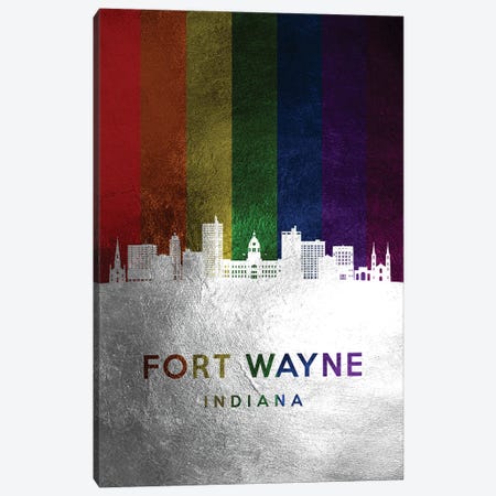Fort Wayne Indiana Spectrum Skyline Canvas Print #ABV689} by Adrian Baldovino Art Print
