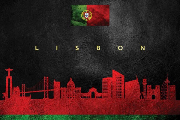 International Flags: Lisbon Portugal Skyline by Adrian Baldovino