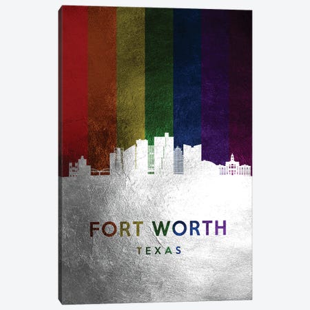 Fort Worth Texas Spectrum Skyline Canvas Print #ABV690} by Adrian Baldovino Canvas Art