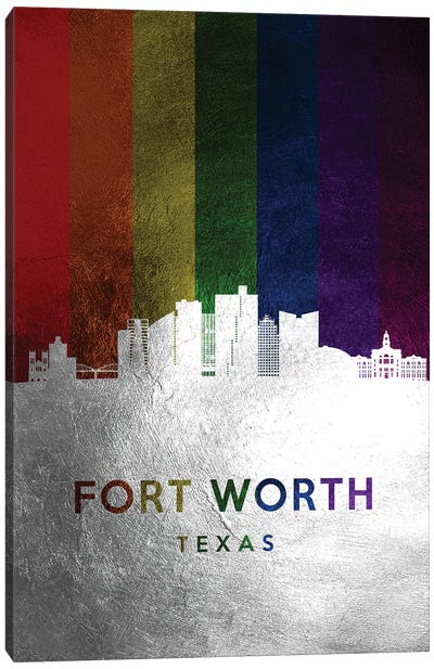 Fort Worth Texas Spectrum Skyline Canvas Art Print - Fort Worth