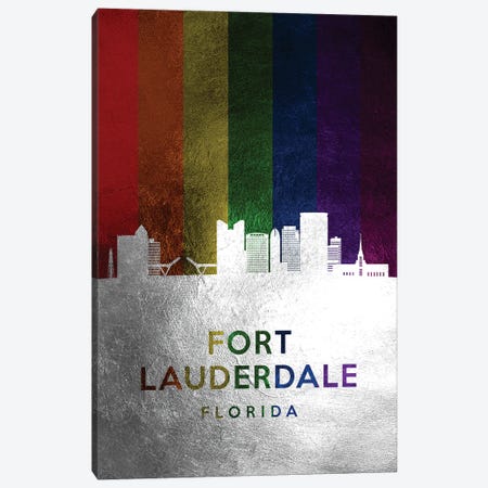 Fort Lauderdale Florida Spectrum Skyline Canvas Print #ABV692} by Adrian Baldovino Canvas Art