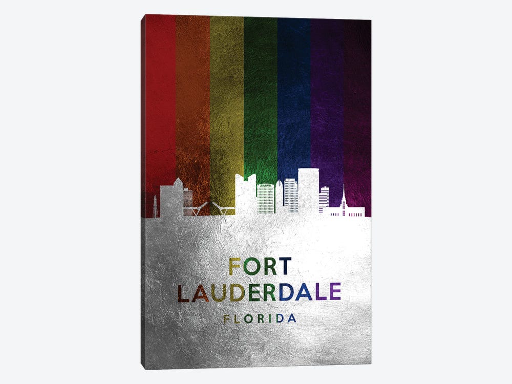 Fort Lauderdale Florida Spectrum Skyline by Adrian Baldovino 1-piece Art Print