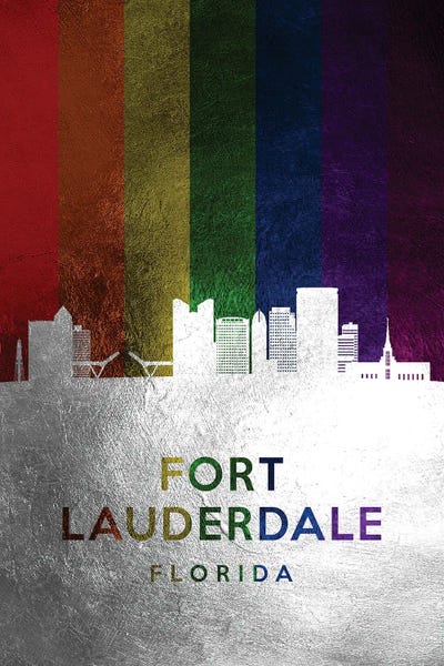 Fort Lauderdale: Fort Lauderdale Florida Spectrum Skyline by Adrian Baldovino
