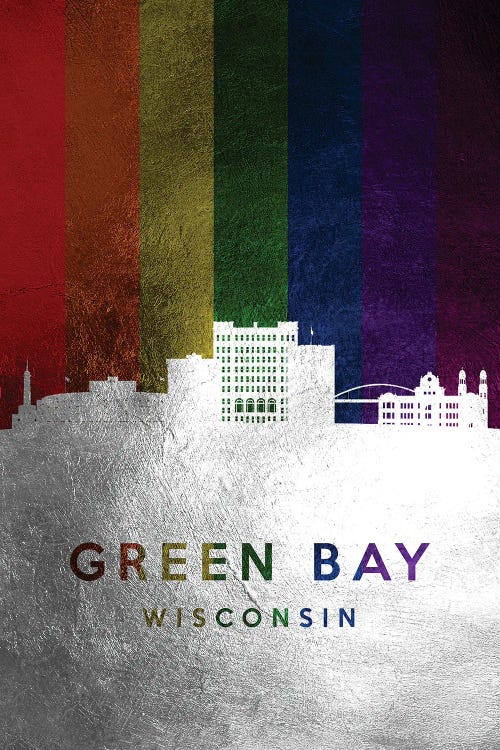 Green Bay Wisconsin Spectrum Skyline by Adrian Baldovino wall art
