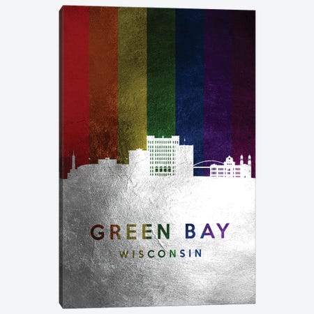 Green Bay Wisconsin Spectrum Skyline Canvas Print #ABV693} by Adrian Baldovino Canvas Art
