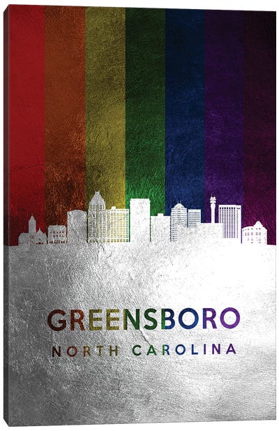 Greensboro North Carolina Spectrum Skyline Canvas Art Print