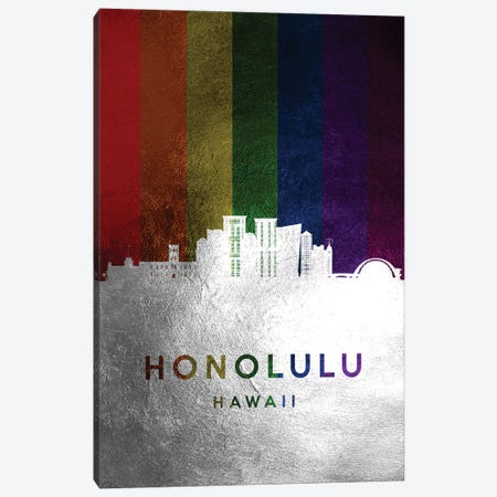 Honolulu Hawaii Spectrum Skyline Canvas Print #ABV696} by Adrian Baldovino Art Print