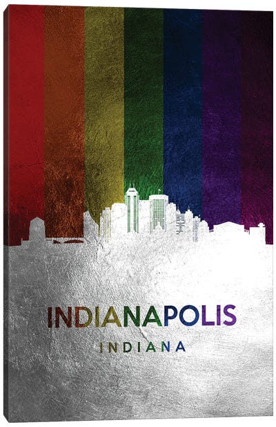 Indianapolis Indiana Spectrum Skyline Canvas Art Print - LGBTQ+ Art