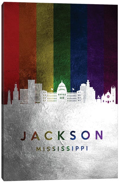 Jackson Mississippi Spectrum Skyline Canvas Art Print - Mississippi Art