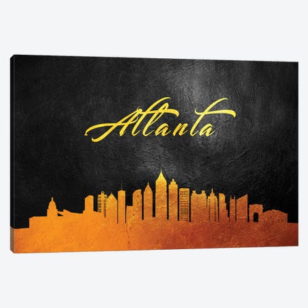 Atlanta Georgia Gold Skyline Canvas Print #ABV6} by Adrian Baldovino Canvas Art