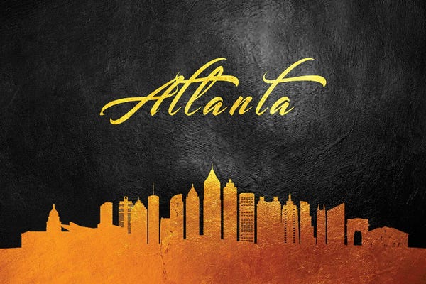 Georgia: Atlanta Georgia Gold Skyline by Adrian Baldovino