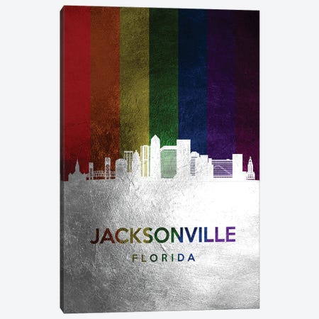 Jacksonville Florida Spectrum Skyline Canvas Print #ABV700} by Adrian Baldovino Canvas Art