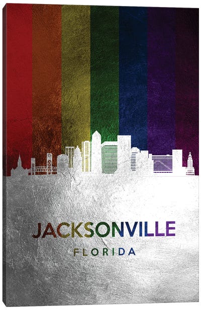 Jacksonville Florida Spectrum Skyline Canvas Art Print - Jacksonville