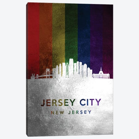 Jersey City New Jersey Spectrum Skyline Canvas Print #ABV701} by Adrian Baldovino Canvas Art