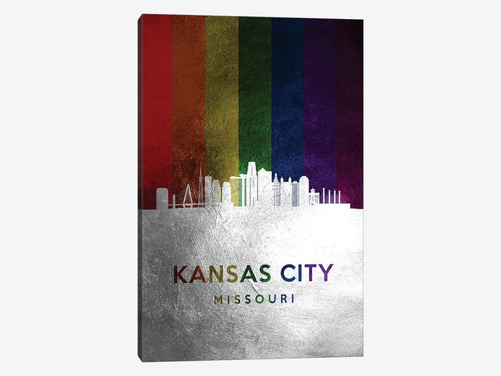 Kansas City Missouri Spectrum Skyline by Adrian Baldovino 1-piece Art Print