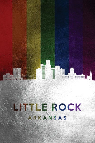 Little Rock Arkansas Spectrum Skyline by Adrian Baldovino canvas print