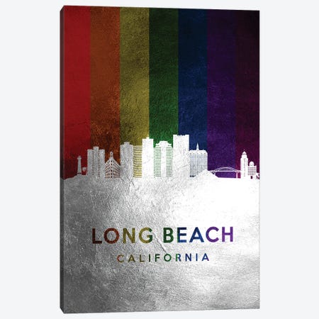Long Beach California Spectrum Skyline Canvas Print #ABV707} by Adrian Baldovino Art Print