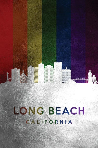 Long Beach: Long Beach California Spectrum Skyline by Adrian Baldovino