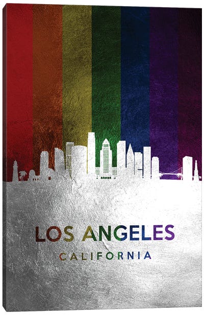 Los Angeles California Spectrum Skyline Canvas Art Print - LGBTQ+ Art
