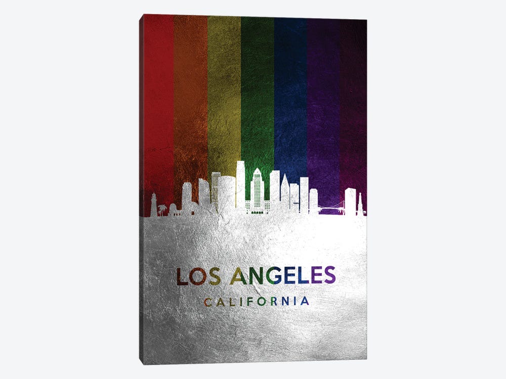 Los Angeles California Spectrum Skyline by Adrian Baldovino 1-piece Art Print