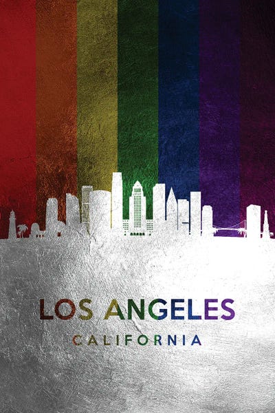 Los Angeles Skylines: Los Angeles California Spectrum Skyline by Adrian Baldovino