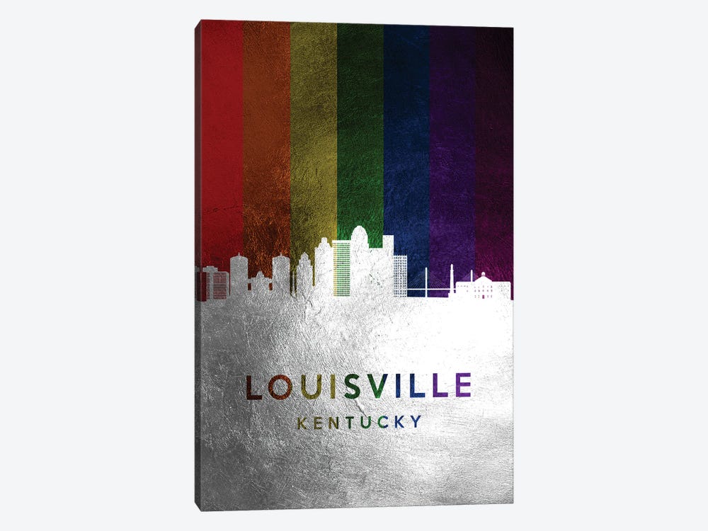 Louisville Kentucky Spectrum Skyline by Adrian Baldovino 1-piece Canvas Art
