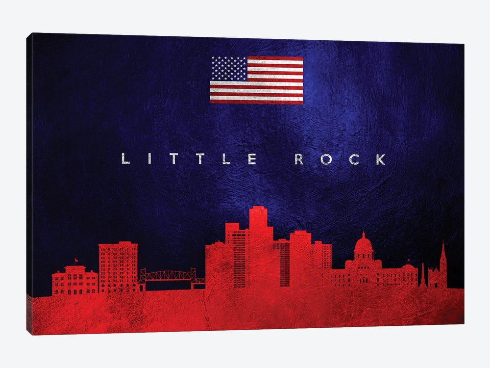 Little Rock Arkansas Skyline by Adrian Baldovino 1-piece Canvas Art
