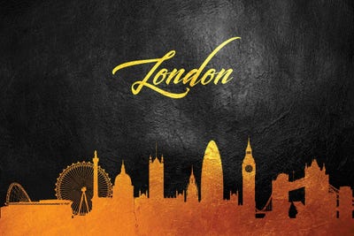 London England Gold Skyline by Adrian Baldovino canvas print