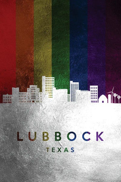 Lubbock Texas Spectrum Skyline by Adrian Baldovino canvas print
