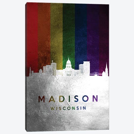 Madison Wisconsin Spectrum Skyline Canvas Print #ABV711} by Adrian Baldovino Art Print