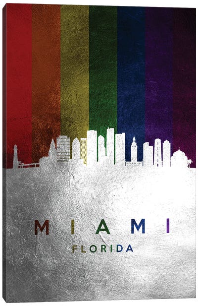 Miami Florida Spectrum Skyline Canvas Art Print - Miami Art