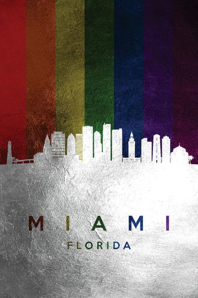 Miami: Miami Florida Spectrum Skyline by Adrian Baldovino