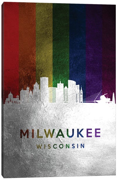 Milwaukee Wisconsin Spectrum Skyline Canvas Art Print - Milwaukee Art