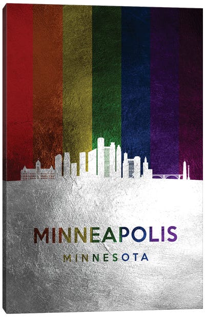 Minneapolis Minnesota Spectrum Skyline Canvas Art Print - Minneapolis