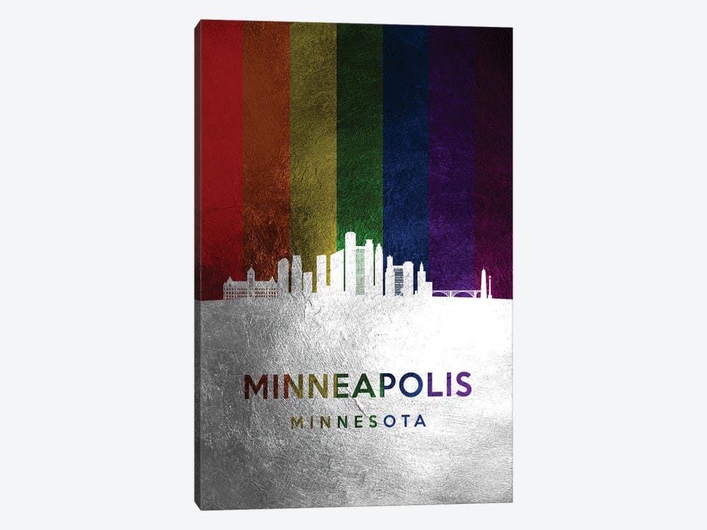 Minneapolis Minnesota Spectrum Skyline by Adrian Baldovino 1-piece Canvas Art Print