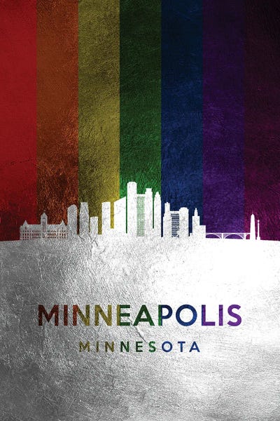 Minneapolis: Minneapolis Minnesota Spectrum Skyline by Adrian Baldovino